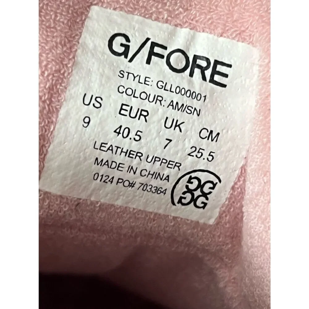G/FORE White and Blush Pink Mesh Lace-Up Sneakers Size 9